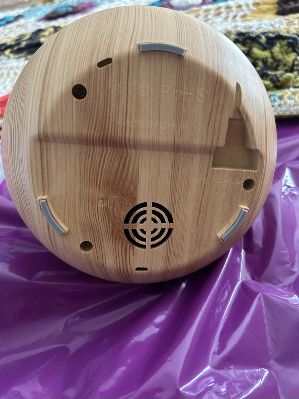 Wood Grain Ultrasonic Aroma Diffuser - Natural Wood Including bottle of oil